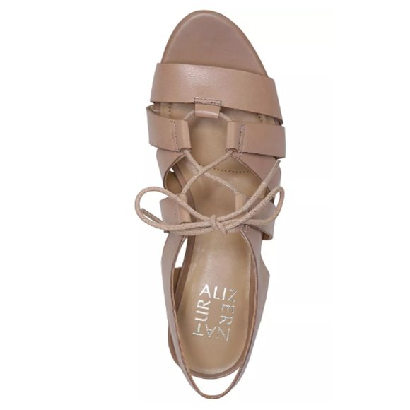 Naturalizer Felicity Lace-Up Beige Sandal Heels | Size 7 - Picture 3 of 11
